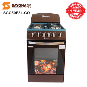 Sayona SGC-50E31-GO 50x55 Free Standing Gas Cooker with Electric Oven - Brown