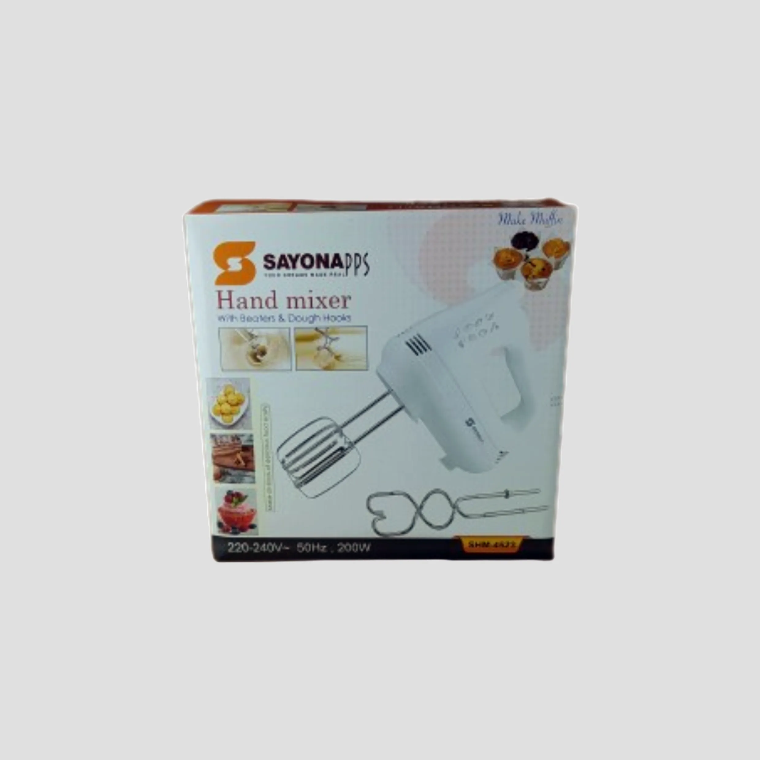Hand Mixer With Beaters and Dough Hooks