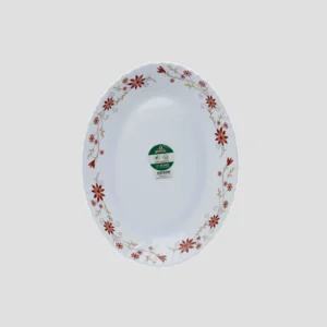 Sayona Chef SC-3023 K-1038 12-Inch Oval Plate with Design - White