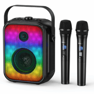 Bobtot EP30 Portable Karaoke Speaker with 2 Wireless Mic Support - Black
